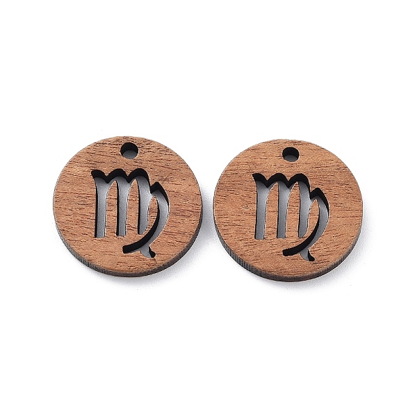 

PandaHall Walnut Wood Laser Cut Pendants, Hollow Constellation Charms, Undyed, Virgo, 20x2.4mm, Hole: 2mm Wood Virgo Brown