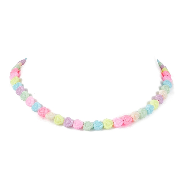 

PandaHall Acrylic Beaded Kids Necklaces, Heart, Colorful, 15.35 inch(39cm) Acrylic Heart