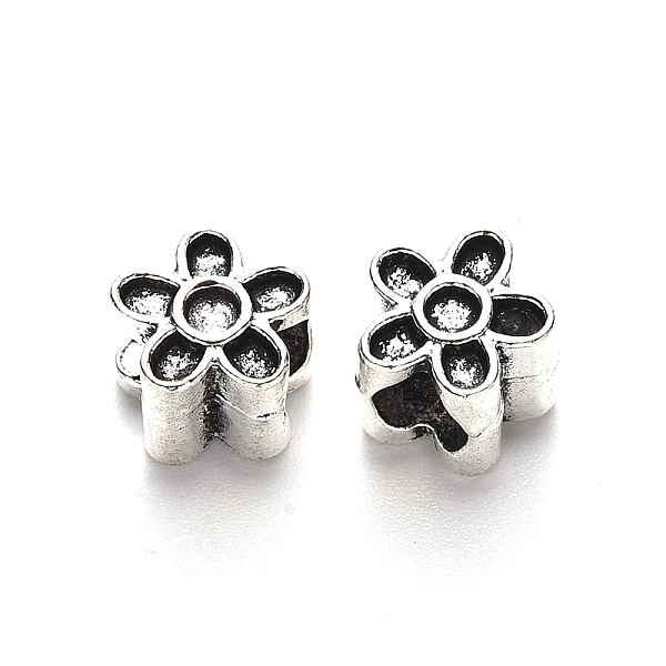 

PandaHall Tibetan Style Alloy European Bead Enamel Settings, Large Hole Beads, Lead Free, Flower, Antique Silver, 8.5x8.5x7mm, Hole: 4.5mm...