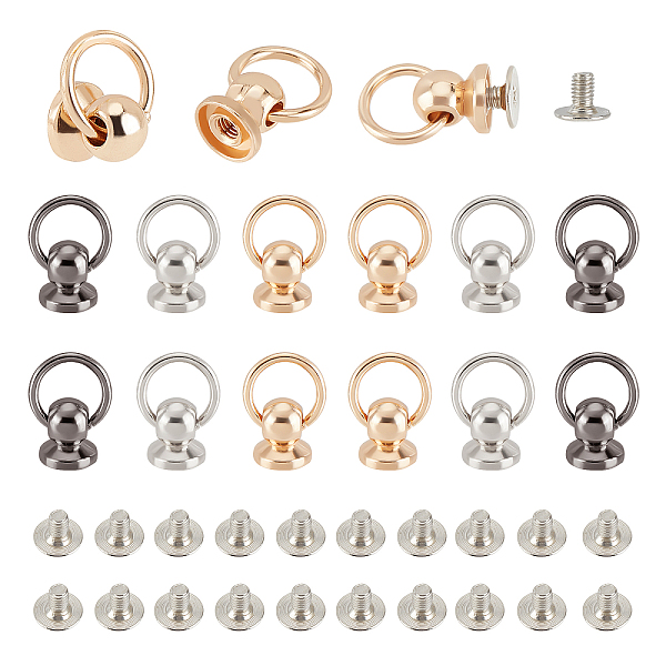 

PandaHall ARRICRAFT 30 Sets 3 Colors Zinc Alloy Ball Studs Rivets, for Phone Case DIY, DIY Leather Belt, Handbag, Purse Accessories, with...