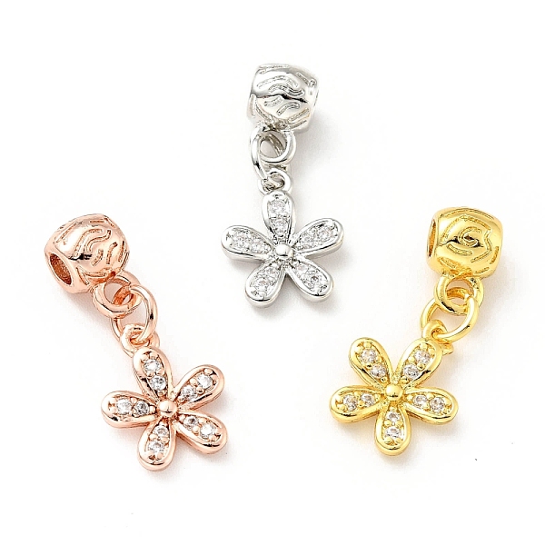 

PandaHall Rack Plating Brass Micro Pave Clear Cubic Zirconia Pendants, Cadmium Free & Lead Free, Long-Lasting Plated, Flower, Mixed Color...