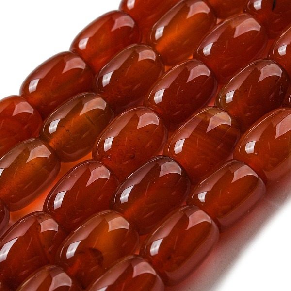 

PandaHall Natural Banded Agate/Striped Agate Beads Strands, Dyed, Column, Dark Red, 13.5x10~10.5mm, Hole: 1mm, about 28pcs/strand, 15.16''..., Brown