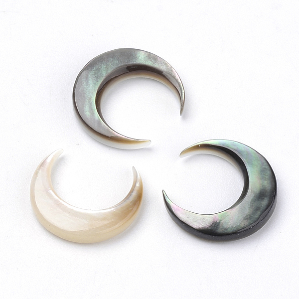 

PandaHall Black Lip Shell Cabochons, Moon, Black, 12x11.5x2mm Black Lip Shell Moon Black