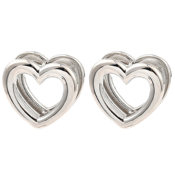 

PandaHall Brass Hoop Earrings, Hollow Heart, Platinum, 20.5x22x12.5mm Brass Heart