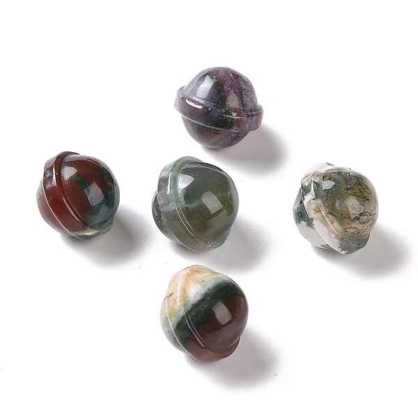 

PandaHall Natural Indian Agate Display Decorations, Gemstone Figurine, Planet, 20x18mm Indian Agate Planet