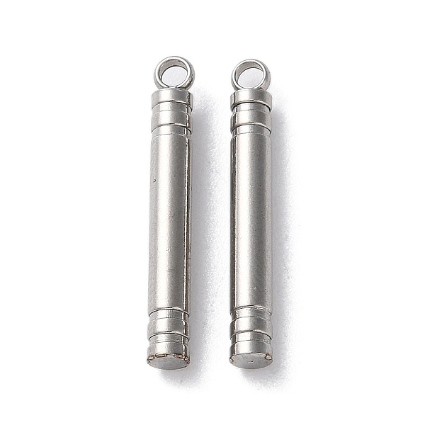 

PandaHall 304 Stainless Steel Pendants, Column Bar Charms, Stainless Steel Color, 23x3mm, Hole: 1.8mm 304 Stainless Steel Column