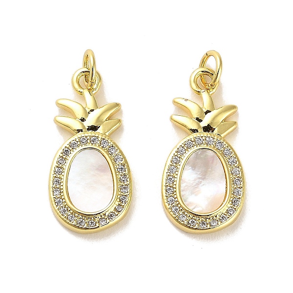 

PandaHall Brass Micro Pave Clear Cubic Zirconia Pendants, with Shell, Real 18K Gold Plated, Pineapple, 21x10x3mm, Hole: 3.5mm Brass+Cubic...