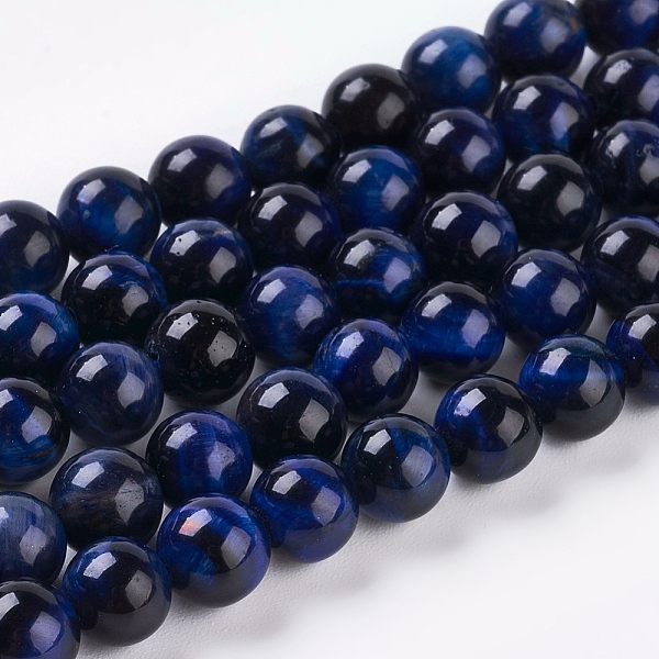 

PandaHall Natural Blue Tiger Eye Beads Strands, Dyed & Heated, Round, Midnight Blue, 6mm, Hole: 1mm, about 32pcs/strand, 7.8 inch Tiger Eye...