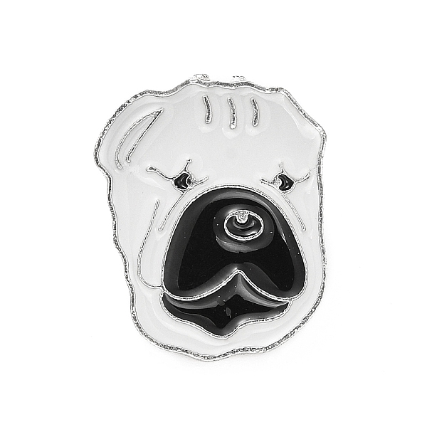 

PandaHall Dog Enamel Pin with Brass Butterfly Clutches, Alloy Badge for Backpack Clothing, Shar Pei, 25x20.5x10mm, Pin: 1.1mm Alloy+Enamel..., White
