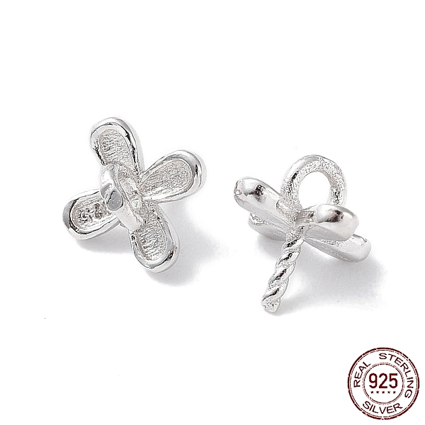 

PandaHall Rhodium Plated 925 Sterling Silver Peg Bails Pin Charms, for Baroque Pearl Making, 4-Petal Flower, with S925 Stamp, Real Platinum...