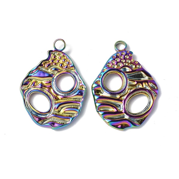 

PandaHall Ion Plating(IP) 304 Stainless Steel Pendants, Nugget Charm, Rainbow Color, 25.5x18.5x2.5mm, Hole: 1.8mm 304 Stainless Steel...