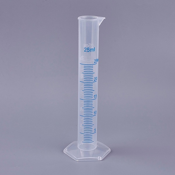 

PandaHall Plastic Measuring Cylinder Tools, Clear, 14.8cm, Bace: 5.2x4.6cm, Bottle Diameter: 1.9cm, Capacity: 25ml Plastic Clear
