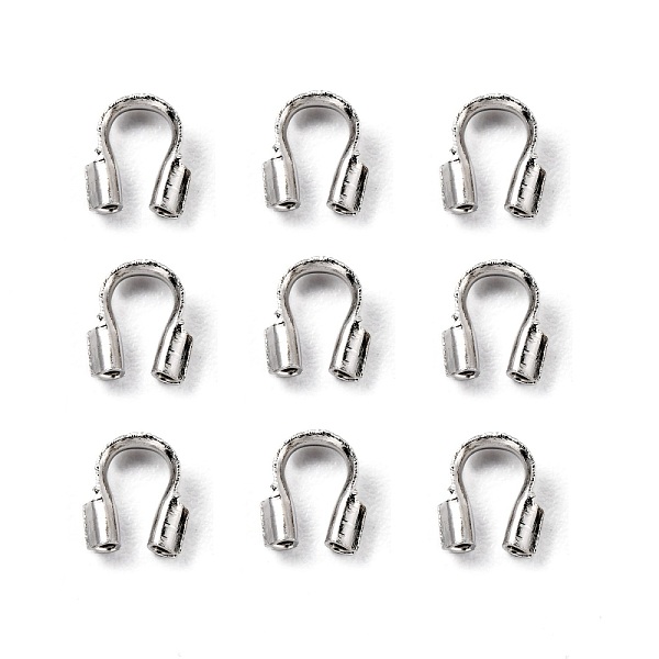 

PandaHall Eco-Friendly Rack Plating Brass Wire Guardians, Lead Free & Cadmium Free & Nickel Free, Platinum, 5x4x1mm, Hole: 0.5mm Brass