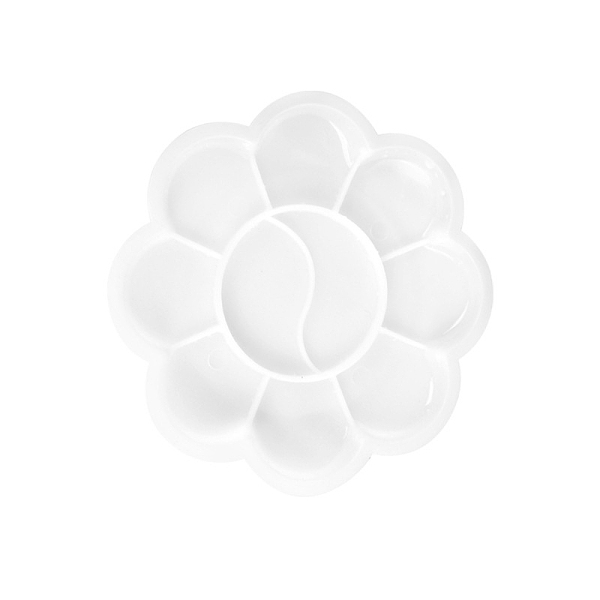 Palette d'huile aquarelle en plastique en forme de fleur de prunier