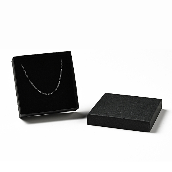 

PandaHall Texture Paper Jewelry Gift Boxes, with Sponge Mat Inside, Square, Black, 9.1x9.1x2.9cm, Inner Diameter: 8.5x8.5cm, Deep: 2.6cm...