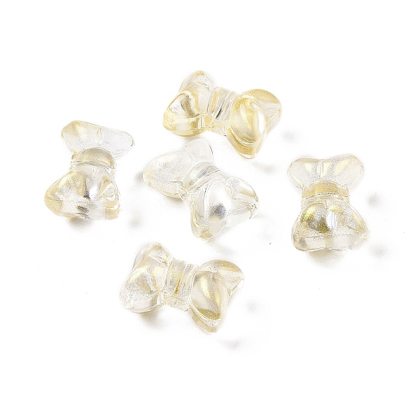 

PandaHall Transparent Spray Painted Glass Beads, Bowknot, Champagne Yellow, 10x14x8mm, Hole: 1mm Glass Bowknot