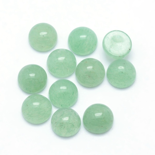 

PandaHall Natural Green Aventurine Cabochons, Half Round, 6x3~3.5mm Green Aventurine Half Round