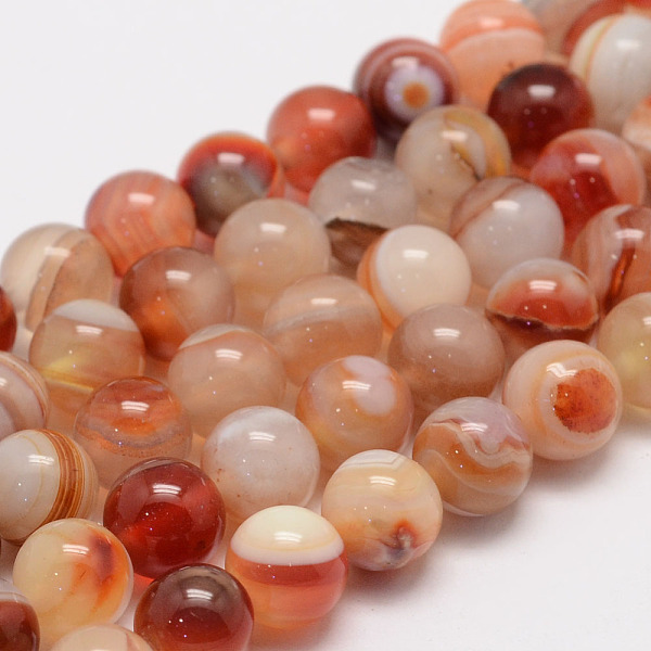 

PandaHall Natural Sardonyx Beads Strands, Round, Grade A, 8mm, Hole: 1mm, about 47~48pcs/strand, 14.5 inch Sardonyx Round Red