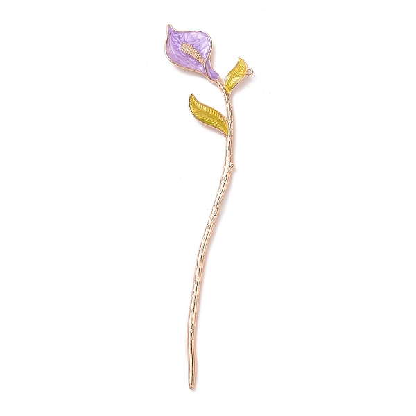 

PandaHall Alloy Enamel Flower Hair Sticks, with Loop, Long-Lasting Plated, Hair Accessories for Women, Medium Orchid, 178x40mm Alloy