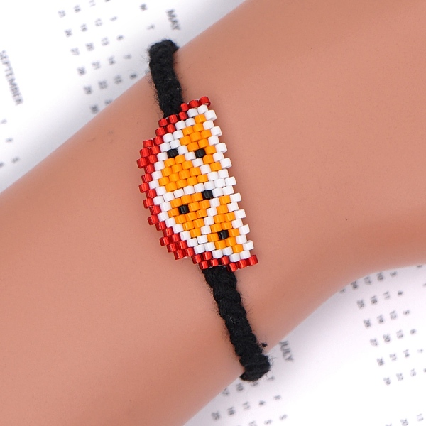 

PandaHall Glass Seed Watermelon Link Bracelet, Adjustable Friendship Bracelet for Women, Orange, 11 inch(28cm) Glass Orange