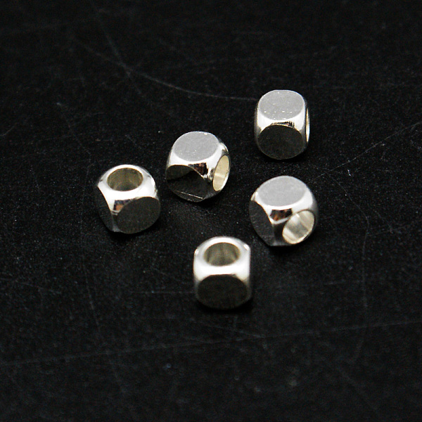 

PandaHall Cube Brass Spacer Beads, , Silver Color Plated, 4x4x4mm, Hole: 3mm Brass Cube