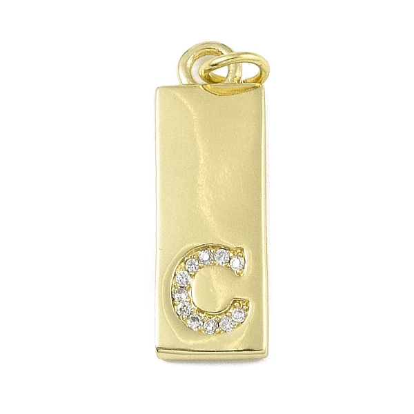 

PandaHall Brass Micro Pave Clear Cubic Zirconia Pendants, Real 18K Gold Plated, Rectangle, Letter C, 23.5x7.5x2mm, Hole: 3mm Brass+Cubic...