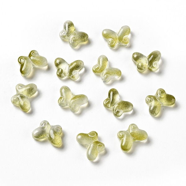 

PandaHall Transparent Glass Beads, Butterfly, Yellow Green, 10x14.5x4.5mm, Hole: 1mm Glass Butterfly Yellow