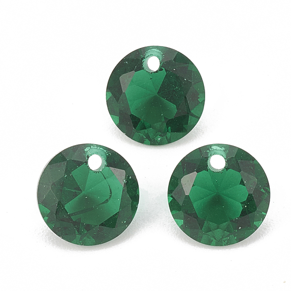 

PandaHall Cubic Zirconia Charms, Faceted, Flat Round, Green, 8x4.5mm, Hole: 1mm Cubic Zirconia Flat Round Green