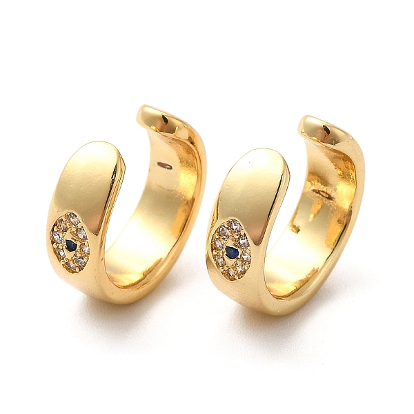 

PandaHall Rack Plating Brass Micro Pave Cubic Zirconia Cuff Earrings, Long-Lasting Plated Evil Eye Jewelry for Women, Cadmium Free & Lead..., Clear
