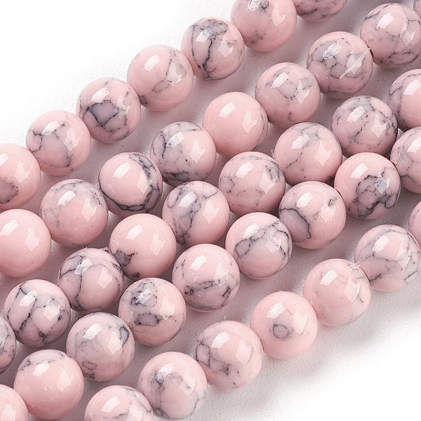 

PandaHall Synthetic Turquoise Beads Strands, Dyed, Round, Lavender Blush, 6mm, Hole: 1mm, about 66pcs/strand, 15.7 inch Synthetic Turquoise..., Pink