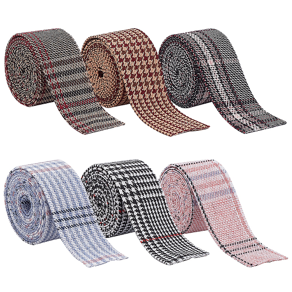 

PandaHall BENECREAT 6Pcs 6 Colors Cotton Ribbons, Garment Accessories, Double Sided Tartan Pattern, Mixed Color, 1 inch(25mm), about 1.09..., Multicolor