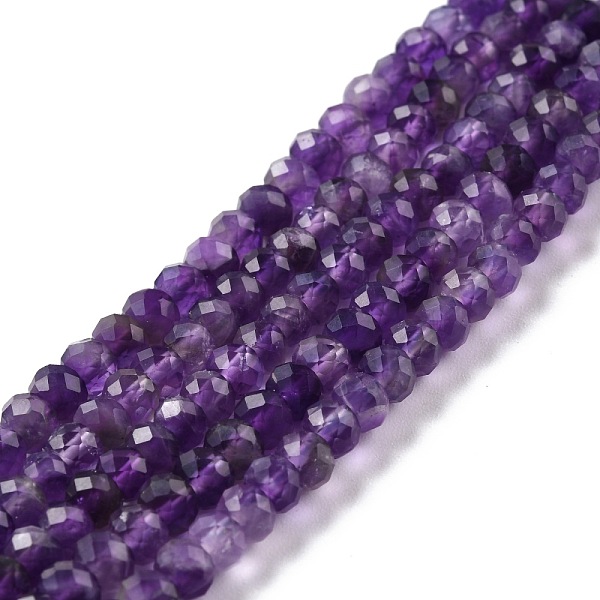 

PandaHall Natural Amethyst Beads Strands, Faceted, Rondelle, 6x4mm, Hole: 0.8mm, about 92pcs/strand, 15.35''(39cm) Amethyst Rondelle