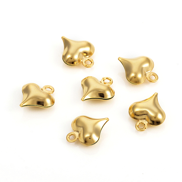 

PandaHall 304 Stainless Steel Charms, Heart, Golden, 11.2x9x3.8mm, Hole: 1.2mm 304 Stainless Steel Heart