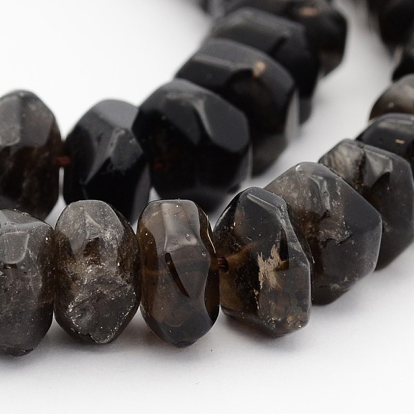 

PandaHall Natural Smoky Quartz Faceted Rondelle Bead Strands, 14~17x6~9mm, Hole: 1mm, about 44~45pcs/strand, 15.3 inch Smoky Quartz Rondelle