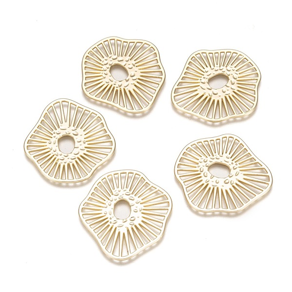 

PandaHall Alloy Filigree Joiners Links connectors, for Jewelry DIY Craft MakingLight Gold, 35.5x33x1mm Alloy Others