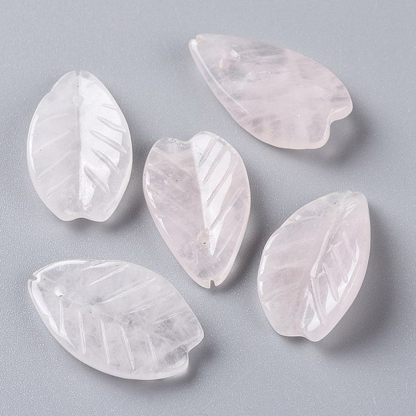 

PandaHall Natural Rose Quartz Pendants, Leaf, 19.5x11.5x4mm, Hole: 0.8mm Rose Quartz Leaf