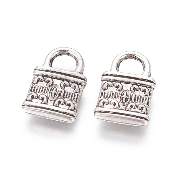 

PandaHall CCB Plastic Pendant, Padlock, Antique Silver, 16x10.5x2.5mm, Hole: 3.5x4.5mm Plastic Lock