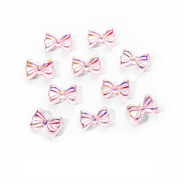 

PandaHall Electroplated Bowknot Resin Cabochons, Nail Art Decoration Accessories, Pink, 11x7.5x3mm, 10pc/bag Resin Bowknot Pink