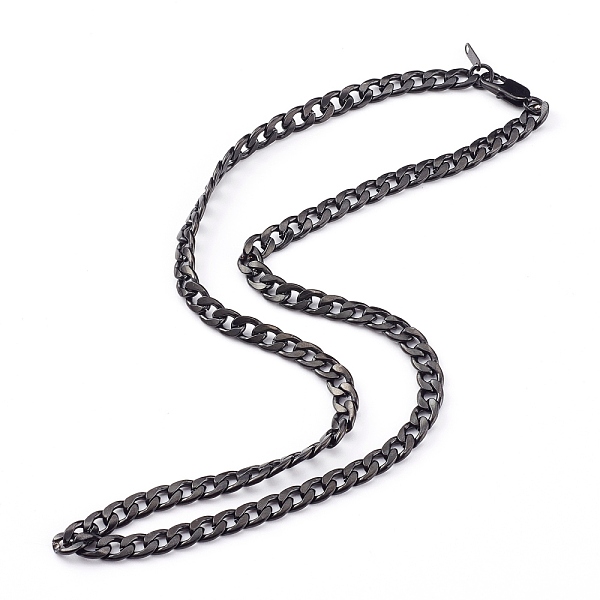

PandaHall 304 Stainless Steel Cuban Link Chain Necklaces, with Lobster Claw Clasps, Electrophoresis Black, 21.85 inch(55.5cm) 304 Stainless...
