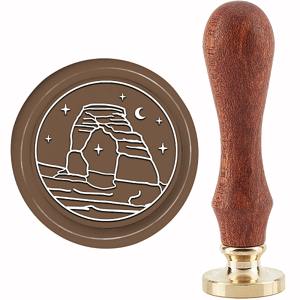 PandaHall Brass Wax Seal Stamp with Handle, for DIY Scrapbooking, Door Pattern, 3.5x1.18 inch(8.9x3cm) Brass Others