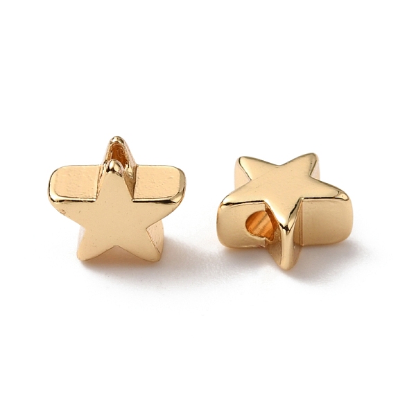 

PandaHall Brass Beads, Star, Golden, 5.5x6x3mm, Hole: 1.2mm Brass Star