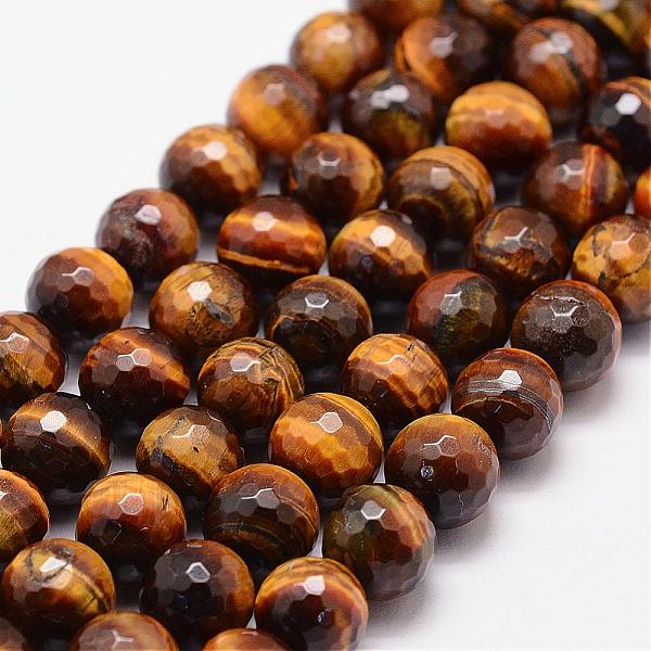

PandaHall Natural Tiger Eye Beads Strands, Grade AB, 128 Faceted, Round, 10mm, Hole: 1.2mm, 39pcs/strand, 15.7 inch Tiger Eye Round