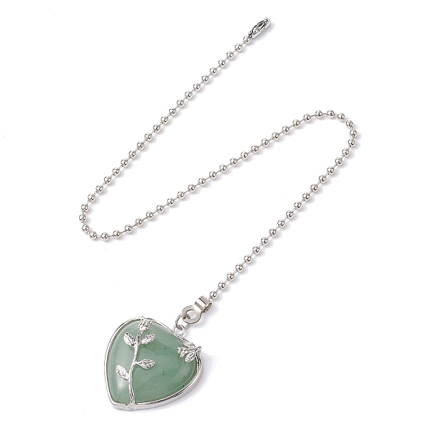 

PandaHall Heart Natural Green Aventurine Ceiling Fan Pull Chain Extenders, with Iron Ball Chains, 353mm, Pendant: 36x33x10mm Green...