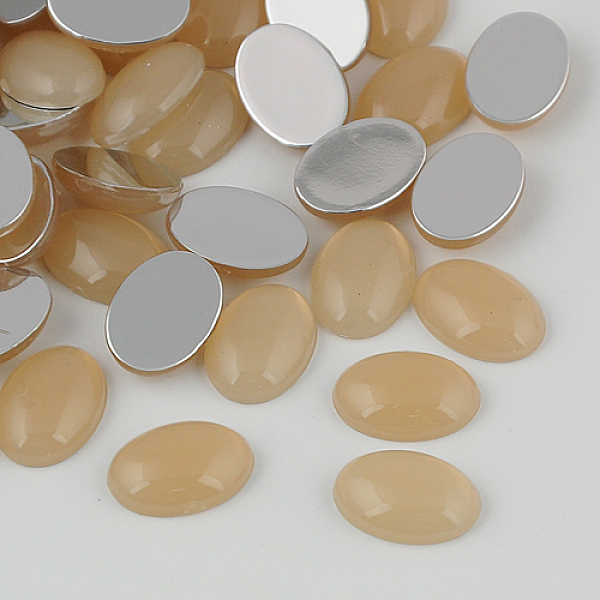 

PandaHall Scrapbook Embellishments Garment Accessories Taiwan Acrylic Rhinestone Cabochons, Flat Back, Oval, Tan, 18x13x5mm Acrylic..., Orange