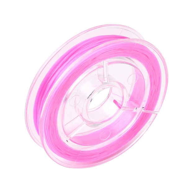 

PandaHall Strong Stretchy Beading Elastic Thread, Flat Elastic Crystal String, Pink, 0.8mm, about 10.93 yards(10m)/roll Spandex Flat Pink