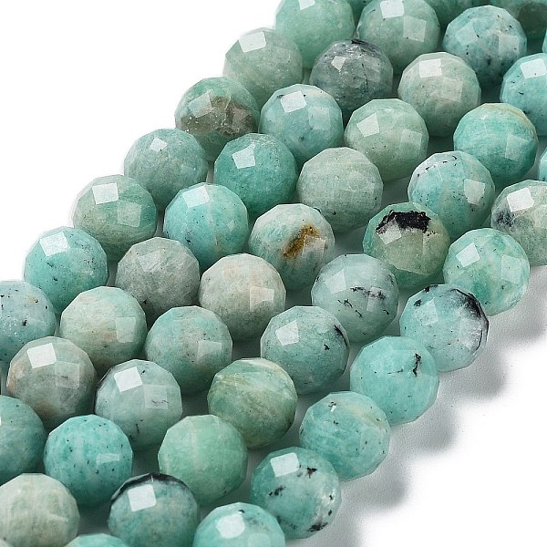 

PandaHall Natural Amazonite Beads Strands, Grade AB, Faceted, Round, 9mm, Hole: 0.8mm, about 42~43pcs/strand, 14.96~15.35 inch(38~39cm)...