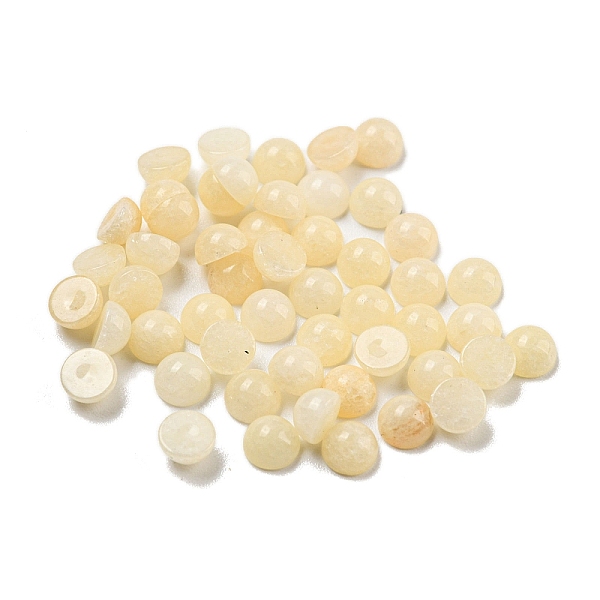

PandaHall Natural White Jade Dyed Cabochons, Half Round, 4x2~2.5mm White Jade Half Round