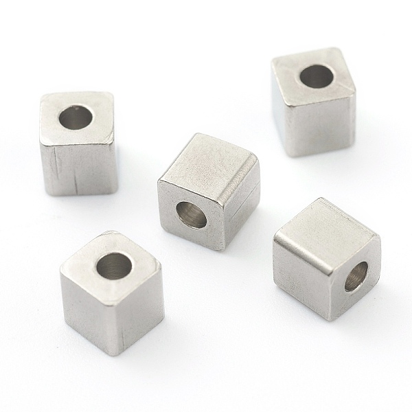 

PandaHall 304 Stainless Steel Beads, Cube, Stainless Steel Color, 5x5x2mm, Hole: 2mm 304 Stainless Steel Cube