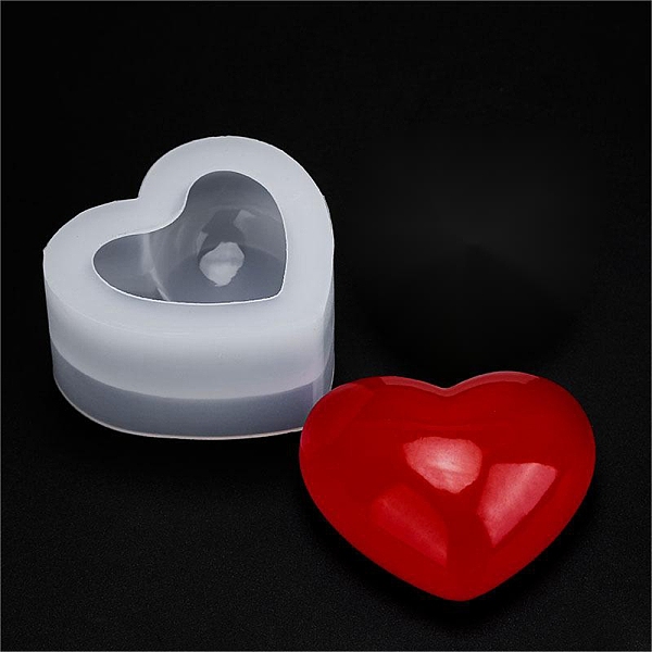 

PandaHall Silicone Molds, Resin Casting Molds, For UV Resin, Epoxy Resin Jewelry Making, Heart, White, 75x80x40mm Silicone Heart White