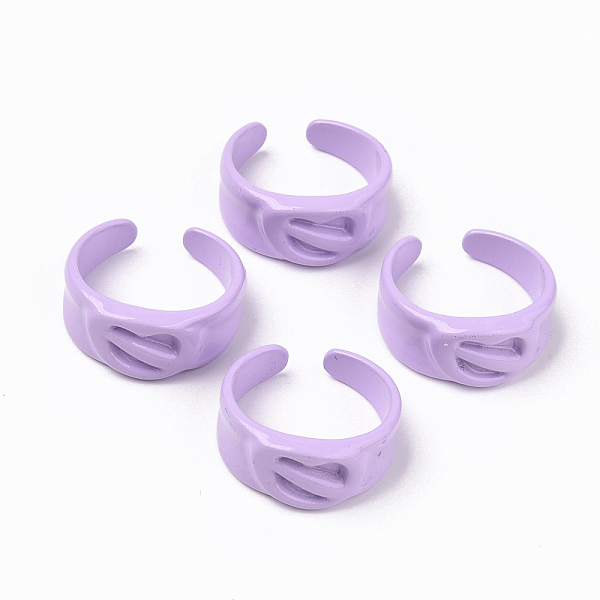 

PandaHall Spray Painted Alloy Cuff Rings, Open Rings, Cadmium Free & Lead Free, Orchid, US Size 7 1/4(17.5mm) Alloy Purple